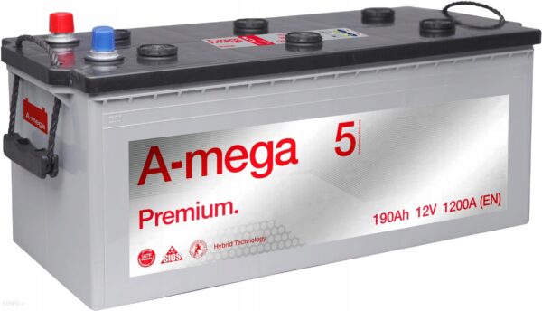 Amega Akumulator Premium M5 12V 190Ah 1200A 6Ст 190 А3 Flat