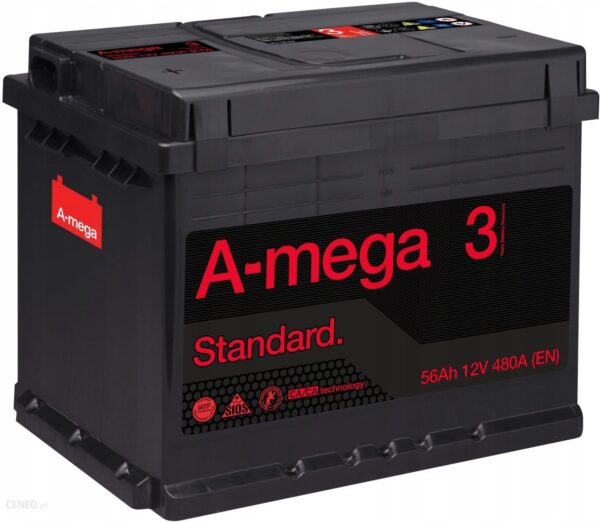 Amega Akumulator Standard 56Ah 480A Kielce 6Ст 56 А3