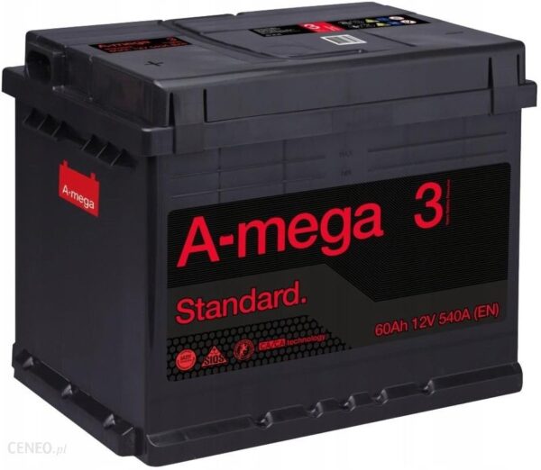 Amega Akumulator Standard M3 60Ah 540A P Plus 6Ст 60 А3