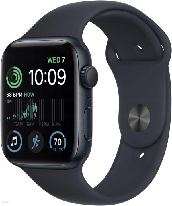 Apple Watch SE 2022 44mm Północ z opaską sportową w kolorze północ (MNK03WBA)