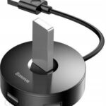 Baseus 3x USB 2.0 1x USB 3.0 Czarny (CAHUBF01)