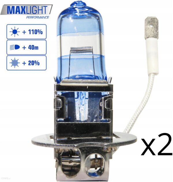 Gauss Żarówka Max Light H3 Pk22S 55W 12V Xenon Blue 2Szt Gl121H3