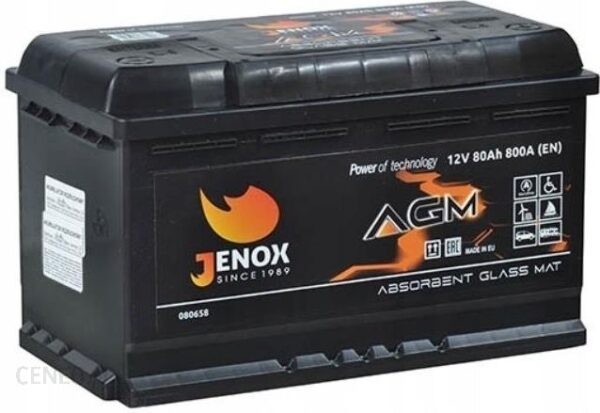 Jenox Akumulator Agm 12V 80Ah 800A R080658M