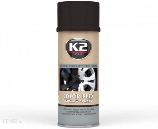K2 Syntetyczna Powłoka Gum Color Flex Czarny Połysk 400Ml L343Cp