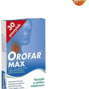 Orofar Max 2mg+1mg 30 pastylek do ssania