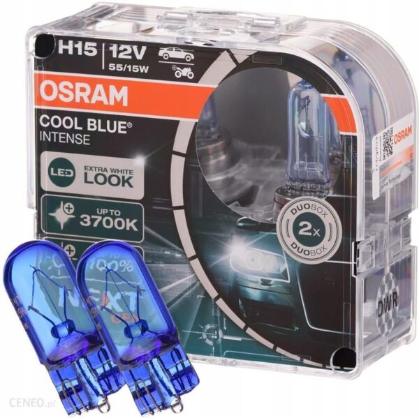 Osram Żarówki H15 Cool Blue Intense Xenon Plus W5W 1X64176Cbn 2Xw5W Sw