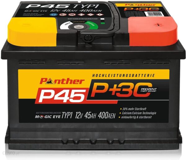 Panther Batterien Akumulator Panther P 45 12V 45Ah 400A 211 175 190 P 45 P+45
