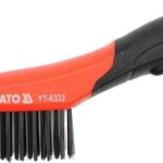 YATO Szczotka druciana drut stalowy 4 rzędy rękojeść plastikowa YT-6332