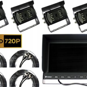 Zmotoryzowani Zestaw Monitor 9'' + 4X Kamera Cofania Kabel 15M (ZM016_ZESTAW2)